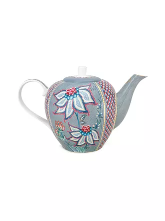 PIP STUDIO | Teekanne Large 1600ml Flower Festival Dark Pink | hellblau