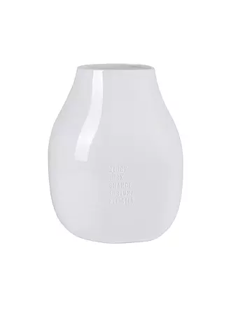 RAEDER | Freiform Vase Glück 5-sprachig 20x19x25cm | weiss