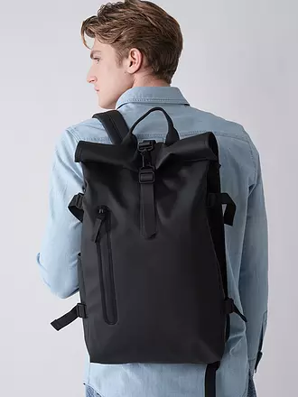 RAINS | Rucksack Rolltop Large | schwarz