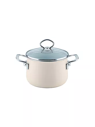 RIESS | Fleischtopf mit Glasdeckel NOUVELLE 20cm/4l Rosso | beige