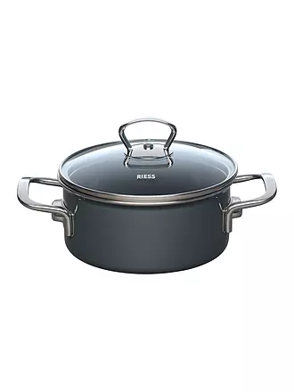 RIESS | Kochtopf 16cm /1l NOUVELLE PUR Dark Grey | gelb