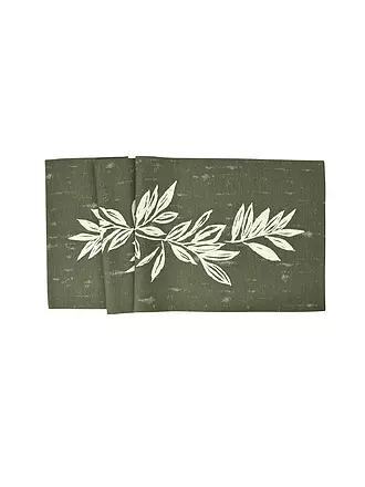 SANDER | Tischläufer BIG LEAVES 50x140cm Khaki | camel
