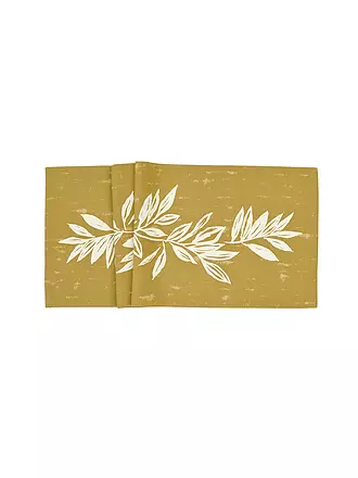 SANDER | Tischläufer BIG LEAVES 50x140cm Khaki | camel