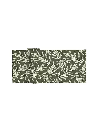 SANDER | Tischläufer LEAVES 40x100 Honey | dunkelgrün
