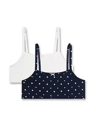 SANETTA | Mädchen Bustier 2er Pkg Tupfen/uni | dunkelblau