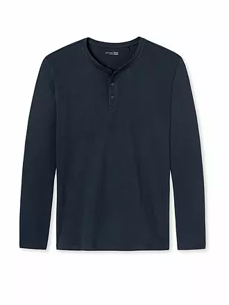 SCHIESSER | Pyjama Langamshirt Dunkelblau | blau