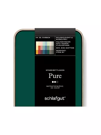 SCHLAFGUT | Jersey Spannleintuch PURE 140x200cm Full White L | dunkelgrün