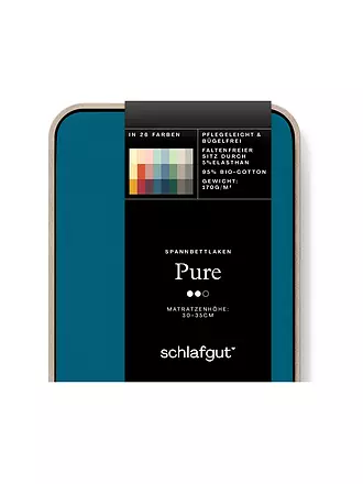 SCHLAFGUT | Jersey Spannleintuch PURE 140x200cm Grey Light L | petrol