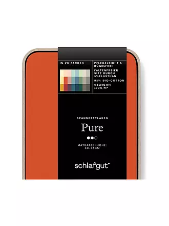 SCHLAFGUT | Jersey Spannleintuch PURE 180x200cm Blue Light XL | orange