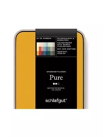 SCHLAFGUT | Jersey Spannleintuch PURE 90x200cm Full White S | gelb