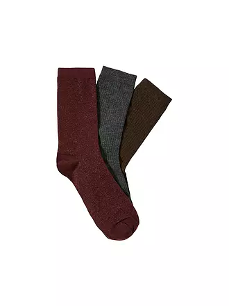 SELECTED FEMME | Socken SLFESTHER 3er Pkg. fig | dunkelrot