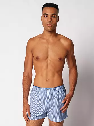 SKINY | Boxershorts blue microstripes | dunkelblau