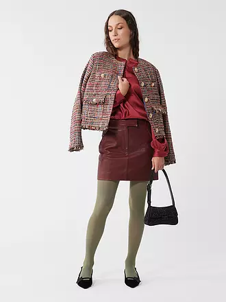 TELA | Leder Minirock | dunkelrot
