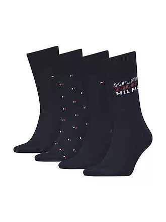 TOMMY HILFIGER | Geschenkbox Socken 4-er Pkg. black | dunkelblau