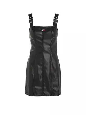TOMMY JEANS | Minikleid in Lederoptik | schwarz