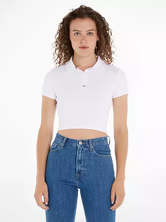 TOMMY JEANS | Poloshirt Cropped Fit | schwarz