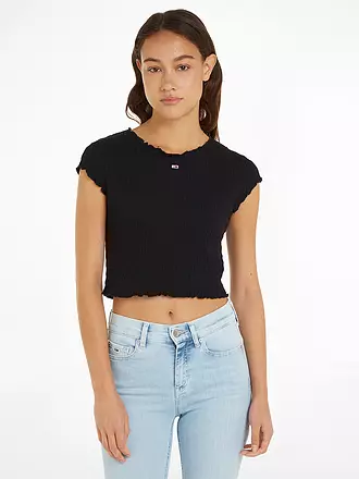 TOMMY JEANS | T-Shirt Cropped Fit | schwarz