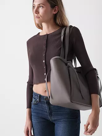 TORY BURCH | Ledertasche - Shopper ROMY | grau