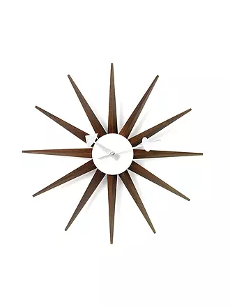 VITRA | Wanduhr Sunburst Clock Nussbaum/Schoko 47cm | braun