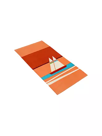 VOSSEN | Strandtuch RETRO SYLT 85x160cm Gelb/Segelboot | orange