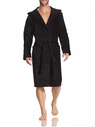 VOSSEN | Unisex Bademantel TEXAS Schwarz | blau