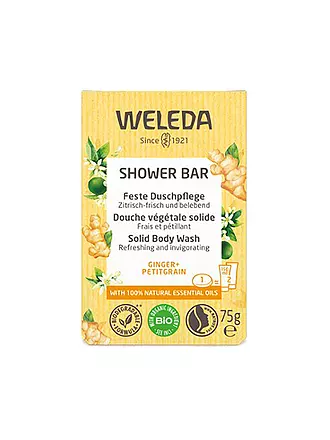 WELEDA | Feste Duschpflege Ginger+Petitgrain 75g | hellblau