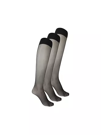 WOLFORD | Kniestrümpfe 3er Pkg. gobi | schwarz