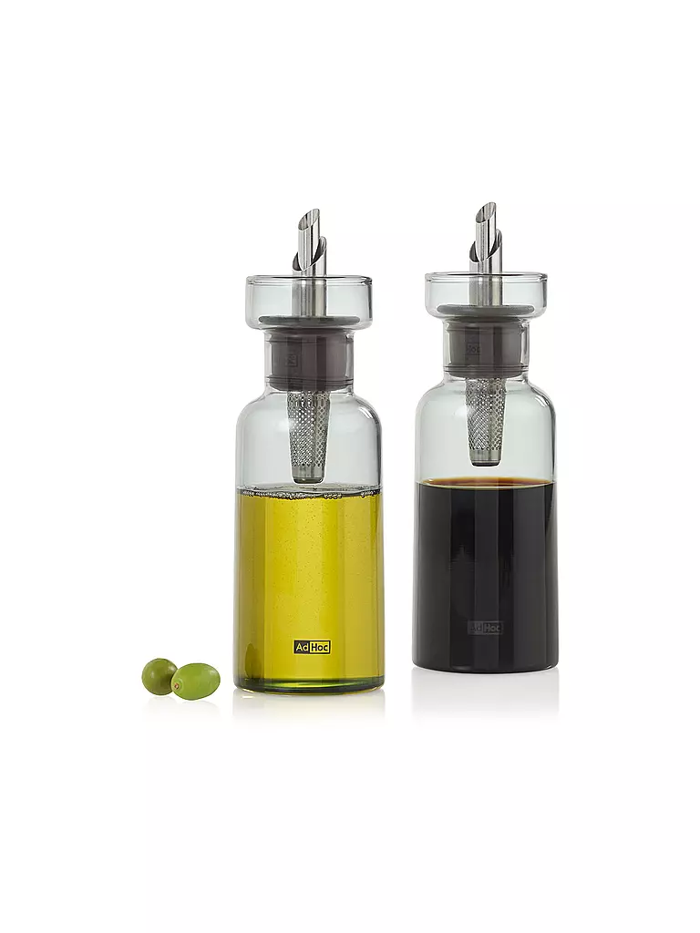 AD HOC | Essig- oder Ölspender AROMA POUR 120ml Grau/Glas/Edelstahl | hellgrau