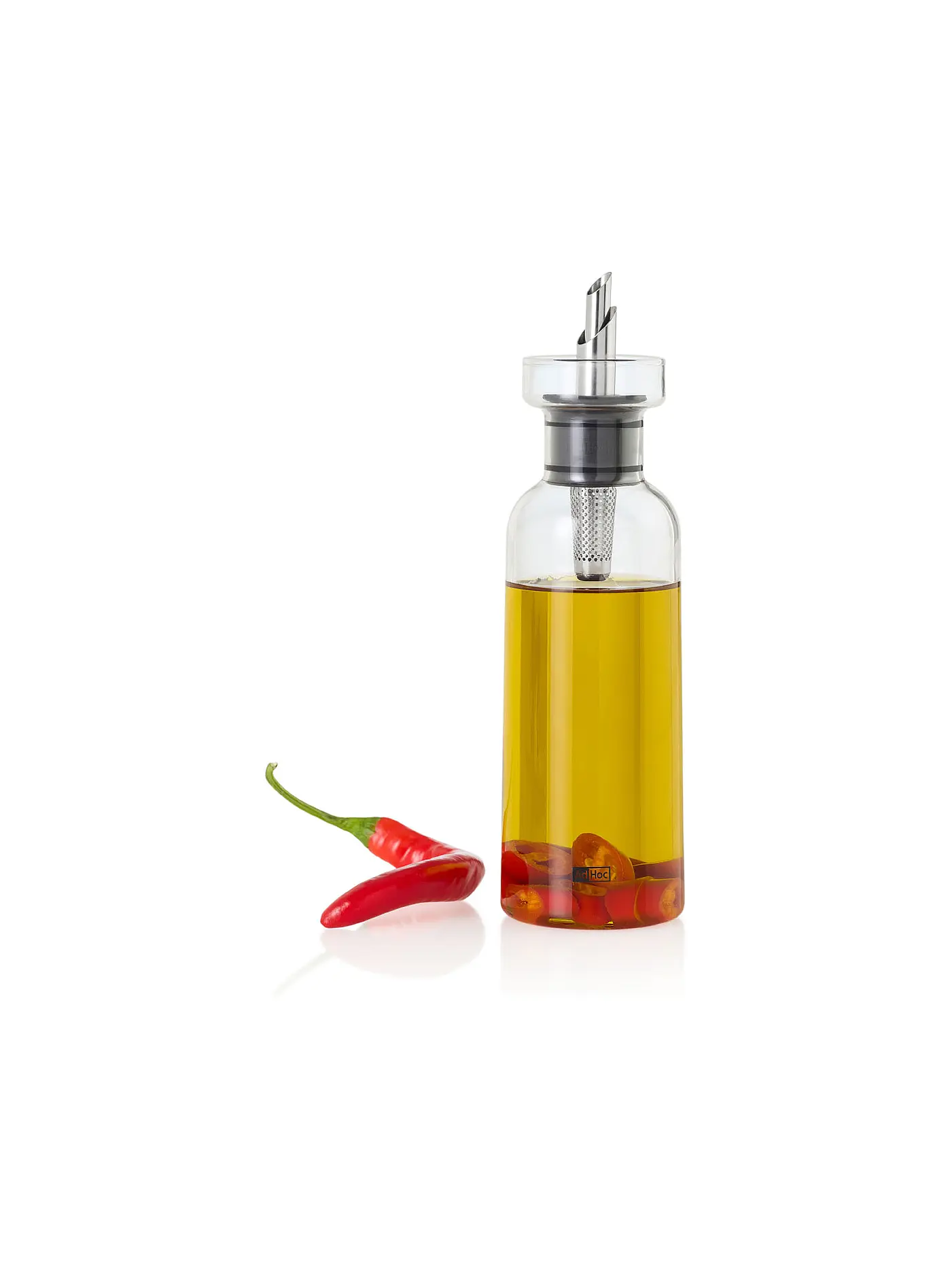 AD HOC | Essig- oder Ölspender AROMA POUR 300ml Glas / Edelstahl | transparent