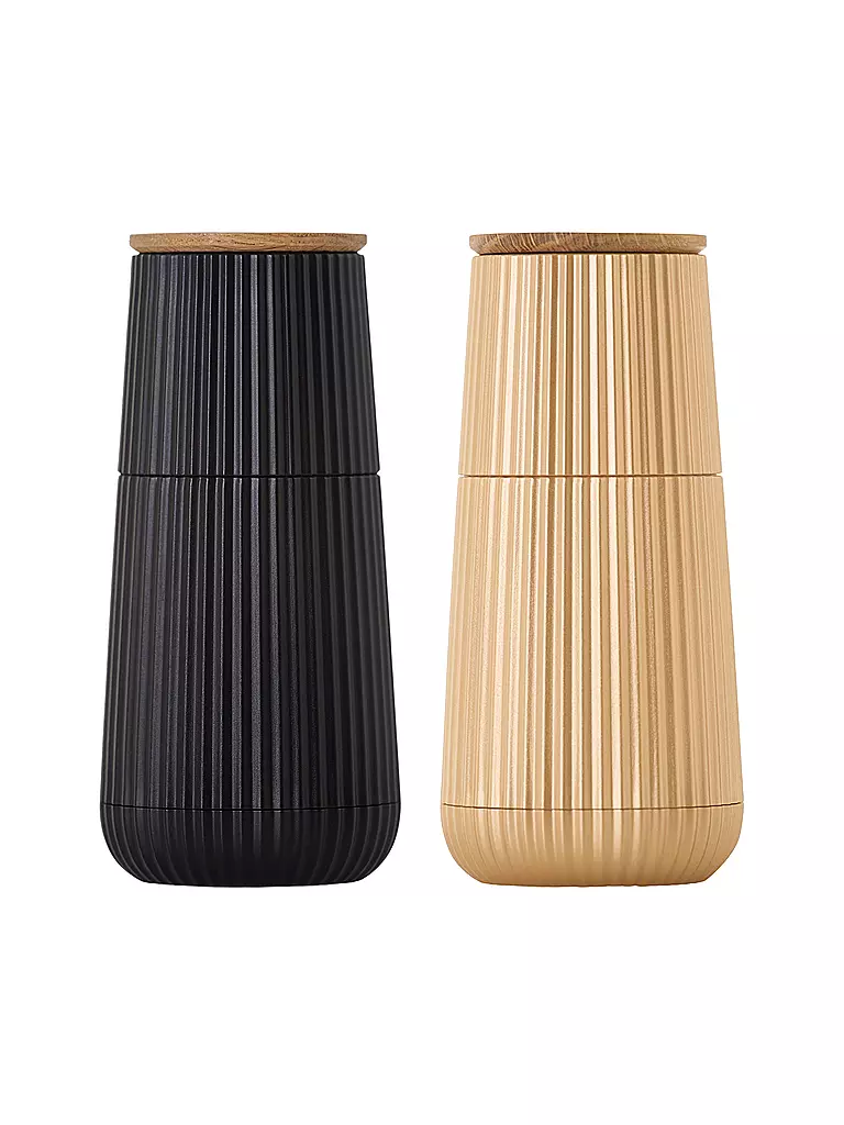 AD HOC | Pfeffer- und Salzmühlen Set SCAPE 12cm Black + Gold | gold