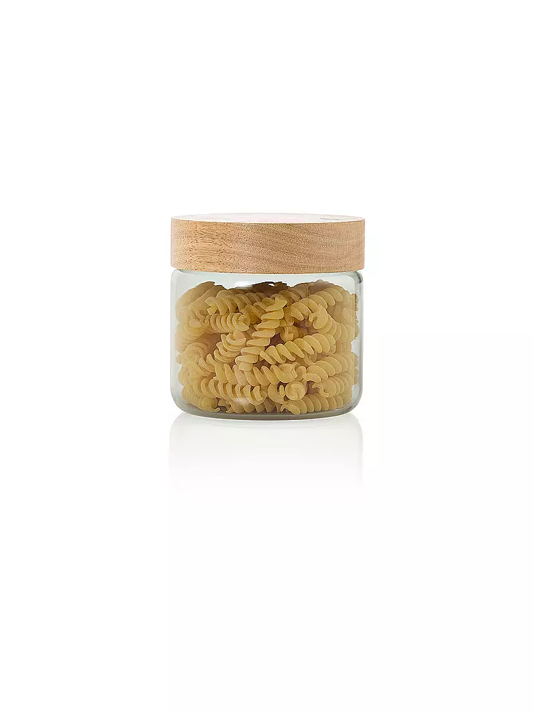 AD HOC | Vorratsdose 500ml PURE JAR Glas/Grau/Akazie | hellgrau