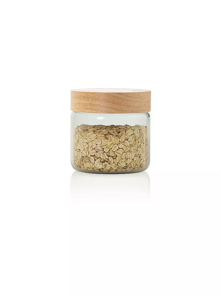 AD HOC | Vorratsdose 500ml PURE JAR Glas/Grau/Akazie | hellgrau