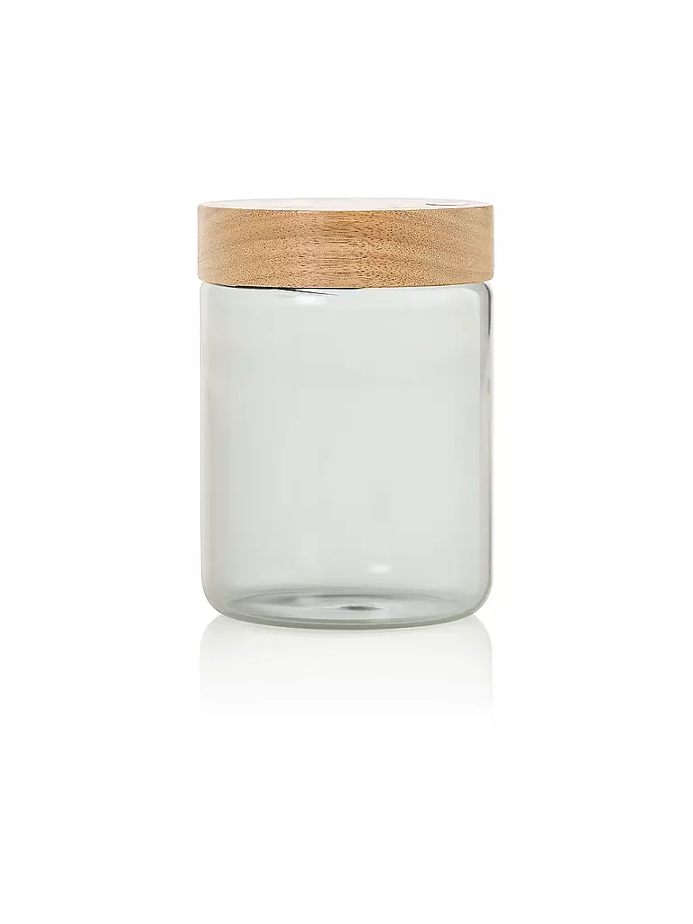 AD HOC | Vorratsdose 800ml PURE JAR Glas/Grau/Akazie | hellgrau