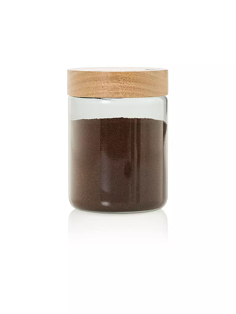 AD HOC | Vorratsdose 800ml PURE JAR Glas/Grau/Akazie | hellgrau