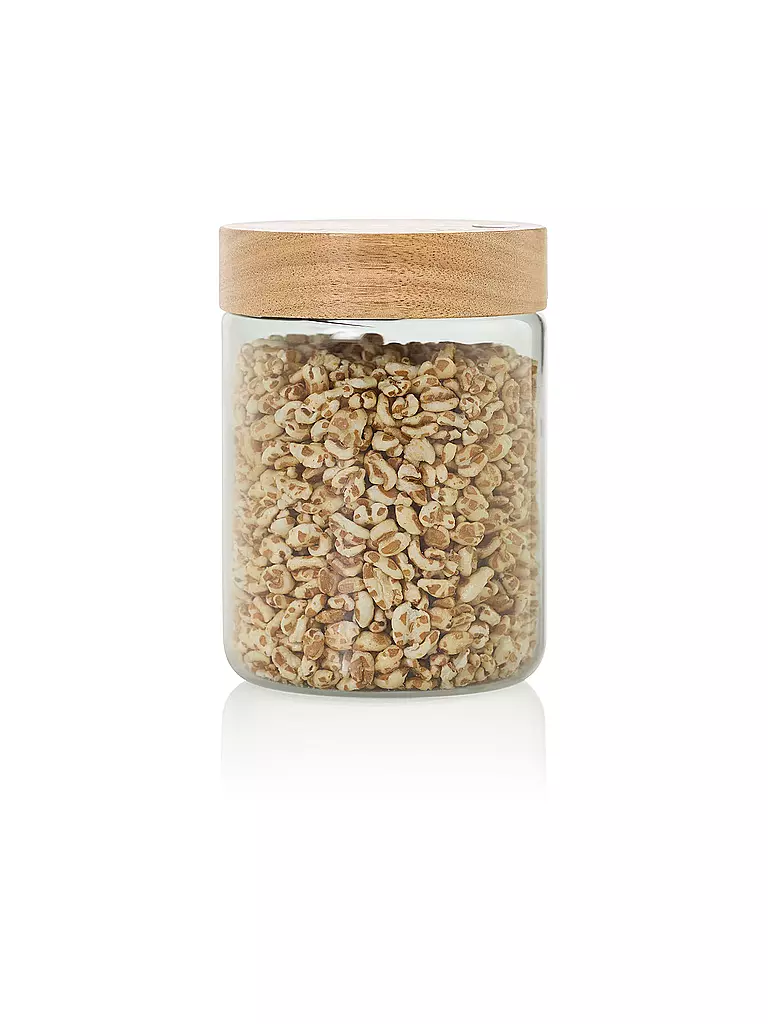 AD HOC | Vorratsdose 800ml PURE JAR Glas/Grau/Akazie | hellgrau
