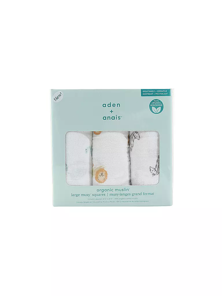 ADEN + ANAIS | Mulltuch 3er Pkg ANIMAL KINGDOM | weiss