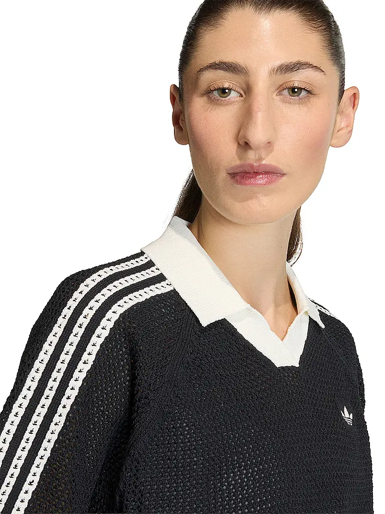 ADIDAS ORIGINALS | Poloshirt CROCHET | Schwarz