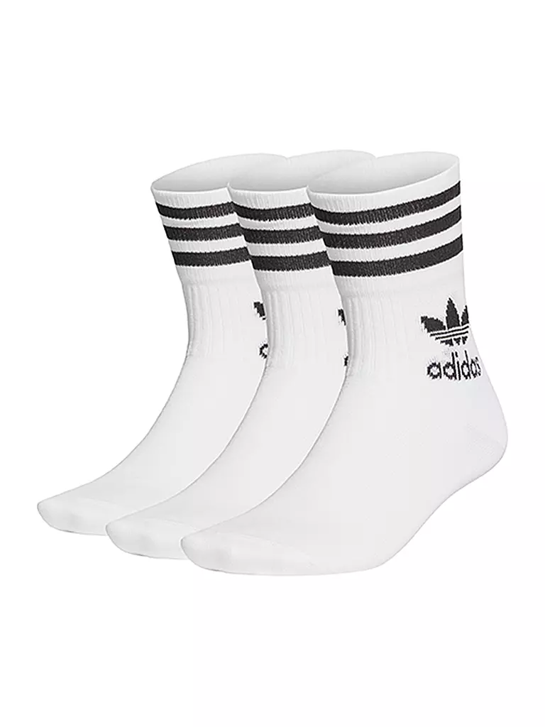 ADIDAS | Socken 3er Pkg " Mid Cut Crew " white black | weiss