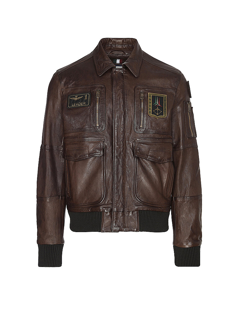 AERONAUTICA MILITARE Lederjacke PILOT braun | 54