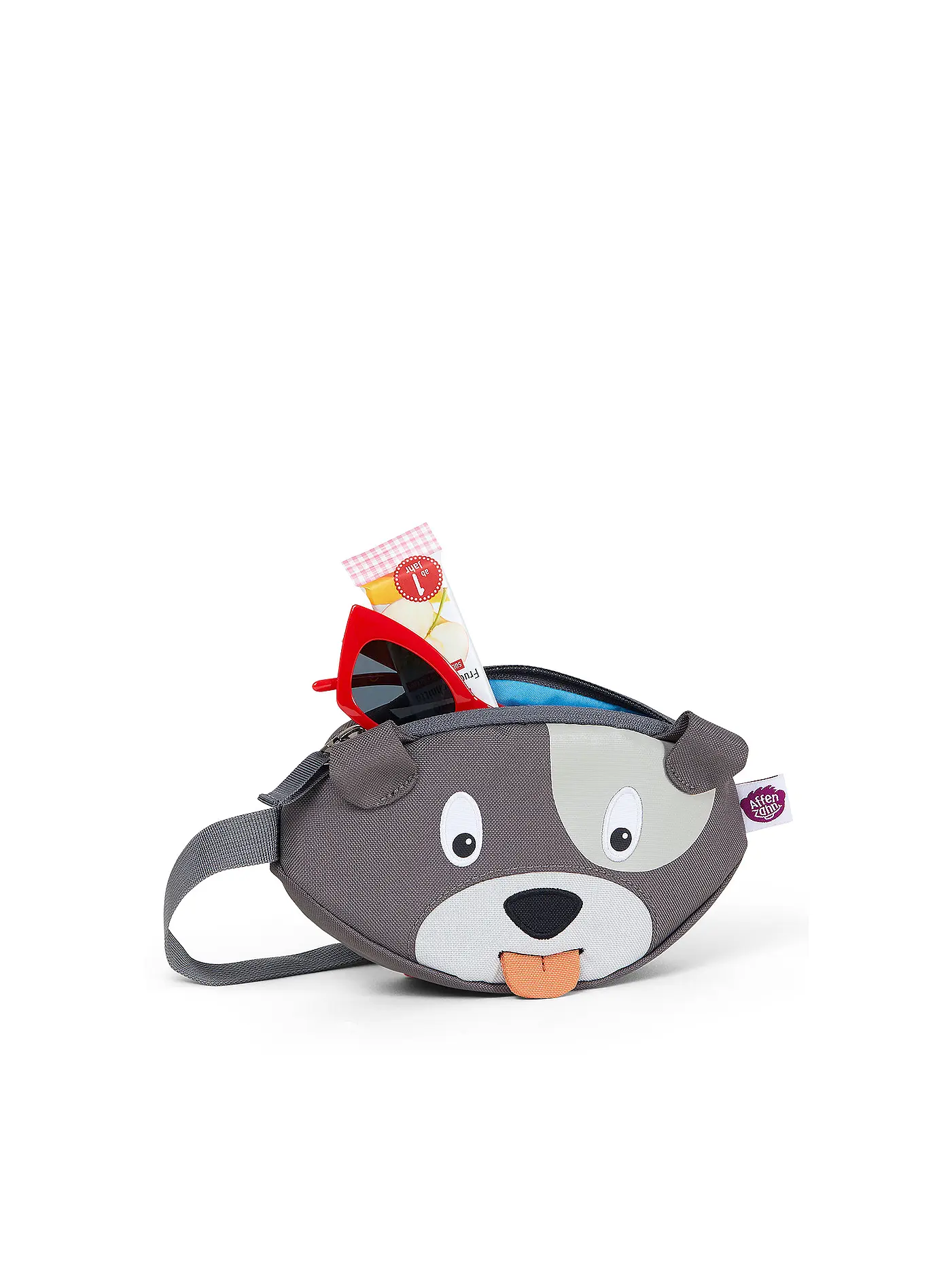 AFFENZAHN | Gürteltasche "Hugo Hund" | grau
