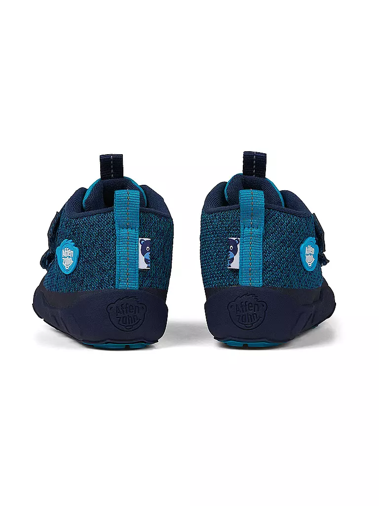 AFFENZAHN | Kinder Barfußschuhe - Übergangsschuh KNIT HAPPY Bär | dunkelblau
