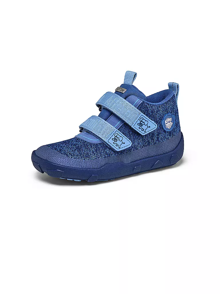 AFFENZAHN | Kinder Barfußschuhe - Übergangsschuhe KNIT HAPPY Elefant | dunkelblau