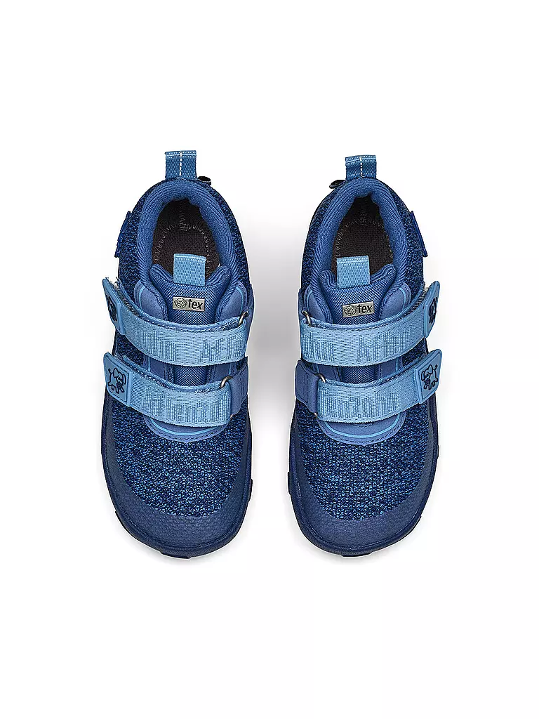 AFFENZAHN | Kinder Barfußschuhe - Übergangsschuhe KNIT HAPPY Elefant | dunkelblau