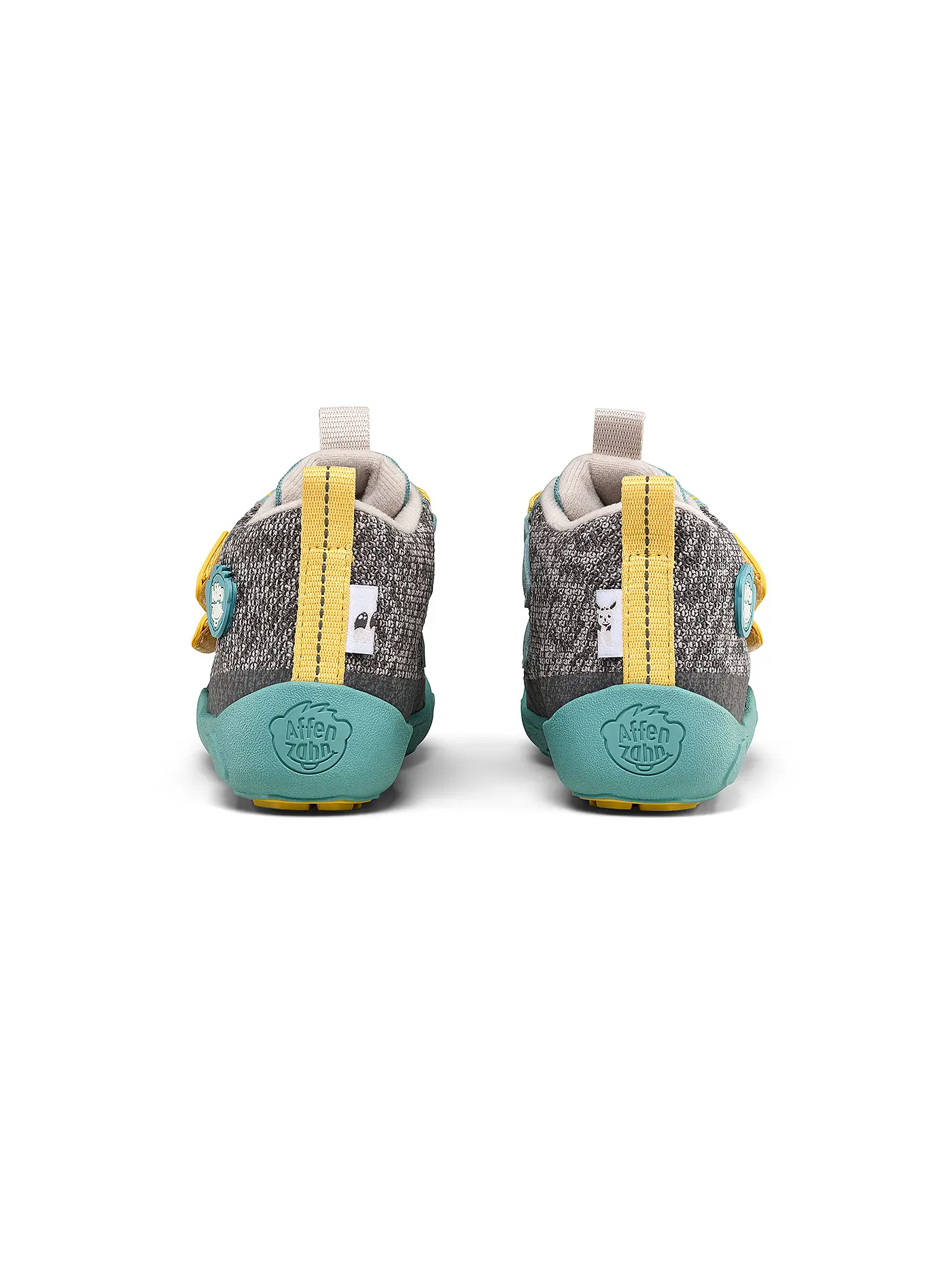 AFFENZAHN | Kinder Barfußschuhe - Übergangsschuhe KNIT HAPPY Nashorn | petrol