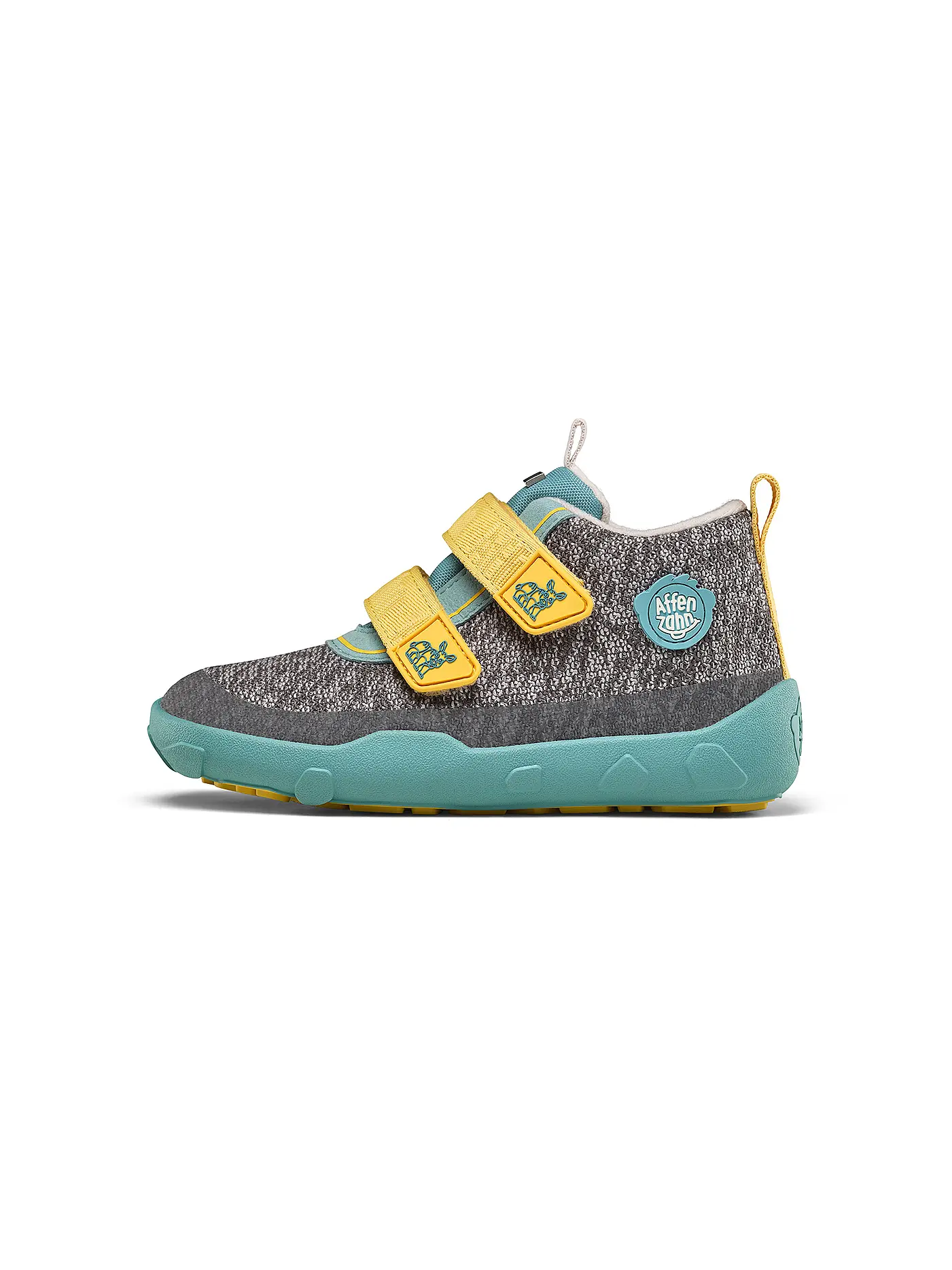AFFENZAHN | Kinder Barfußschuhe - Übergangsschuhe KNIT HAPPY Nashorn | petrol