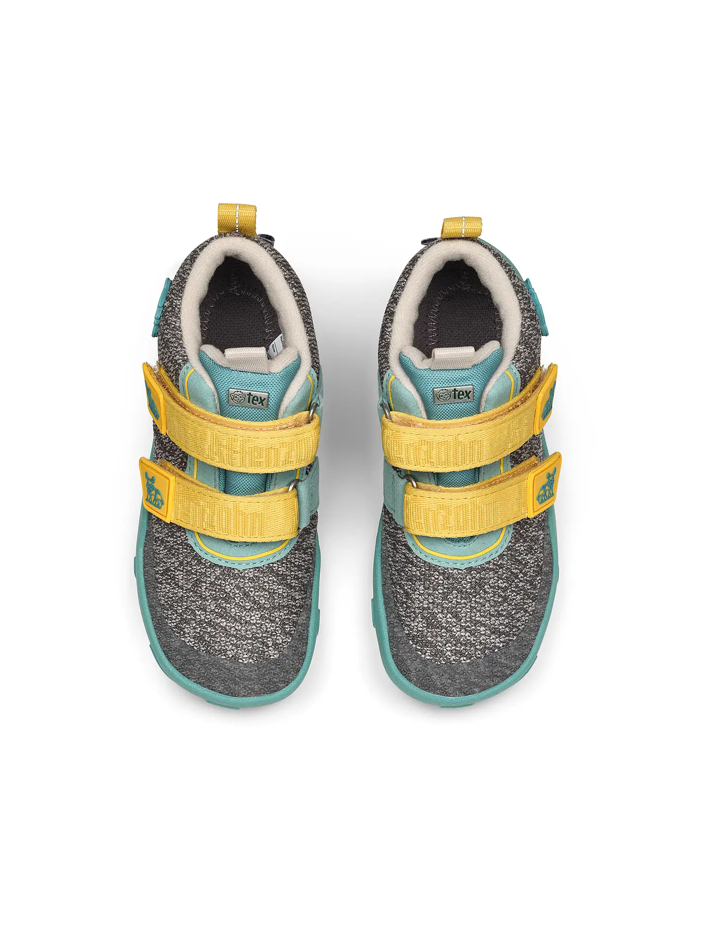 AFFENZAHN | Kinder Barfußschuhe - Übergangsschuhe KNIT HAPPY Nashorn | petrol