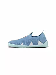 AFFENZAHN | Kinder Barfußschuhe - Hausschuhe KNIT HAPPY Flinky Tiger | hellblau