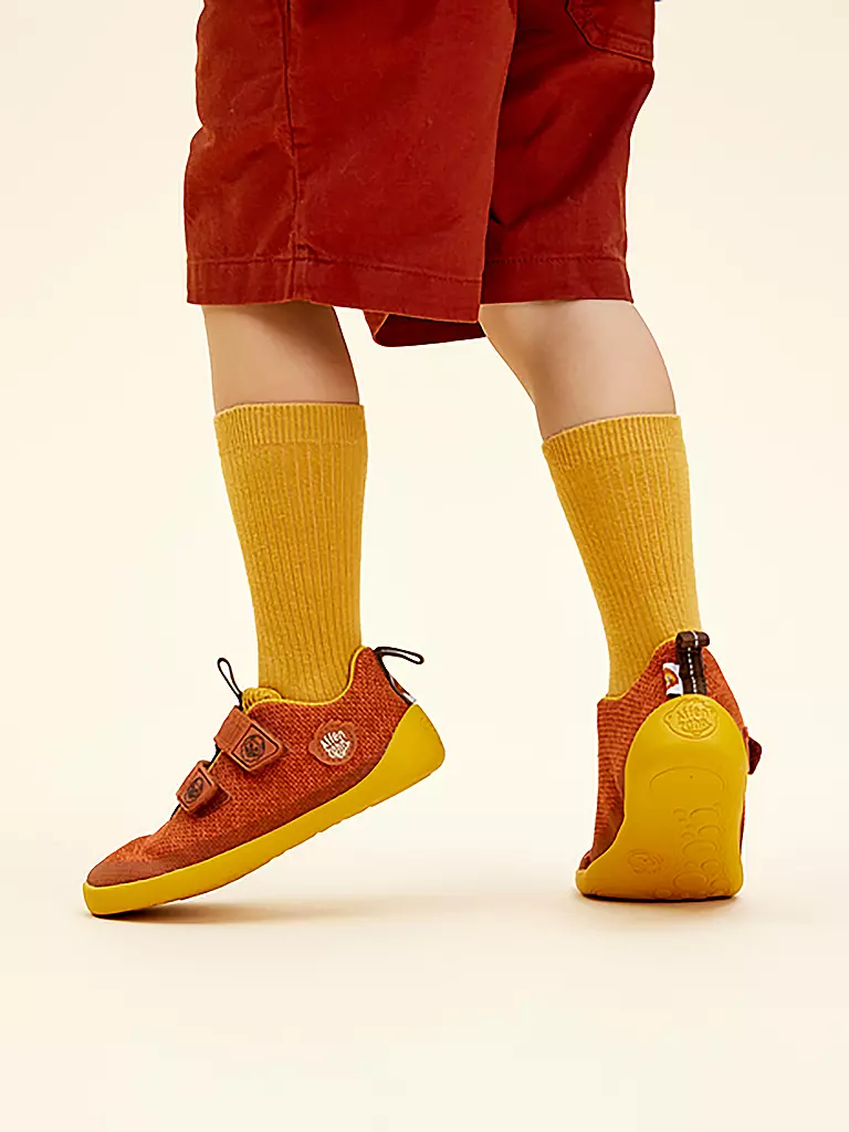 AFFENZAHN | Kinder Barfußschuhe KNIT HAPPY Löwe | braun