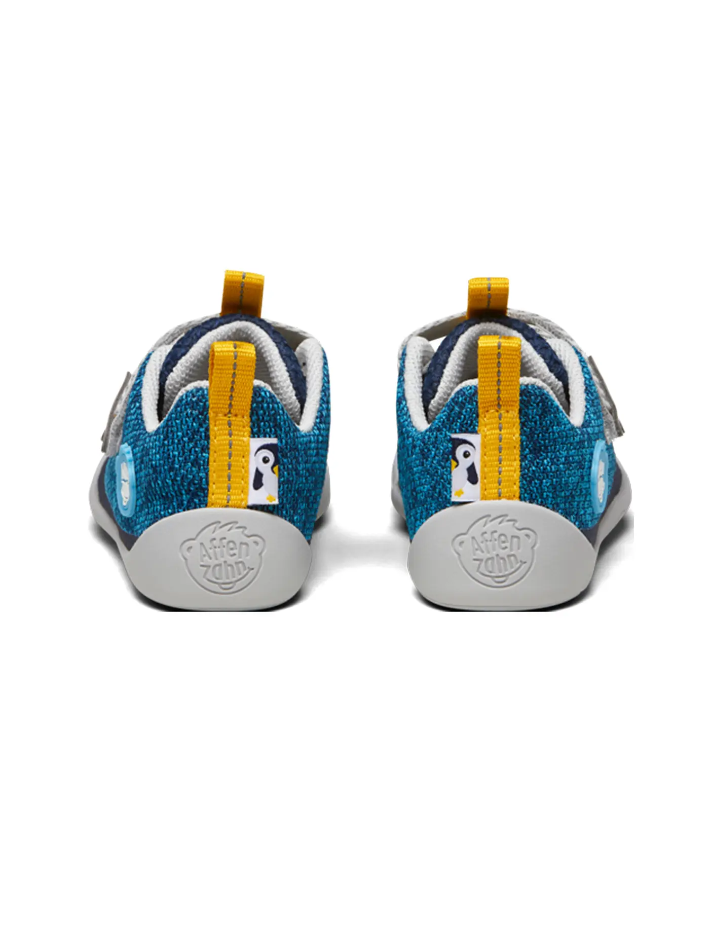 AFFENZAHN | Kinder Barfußschuhe KNIT HAPPY Pinguin | blau