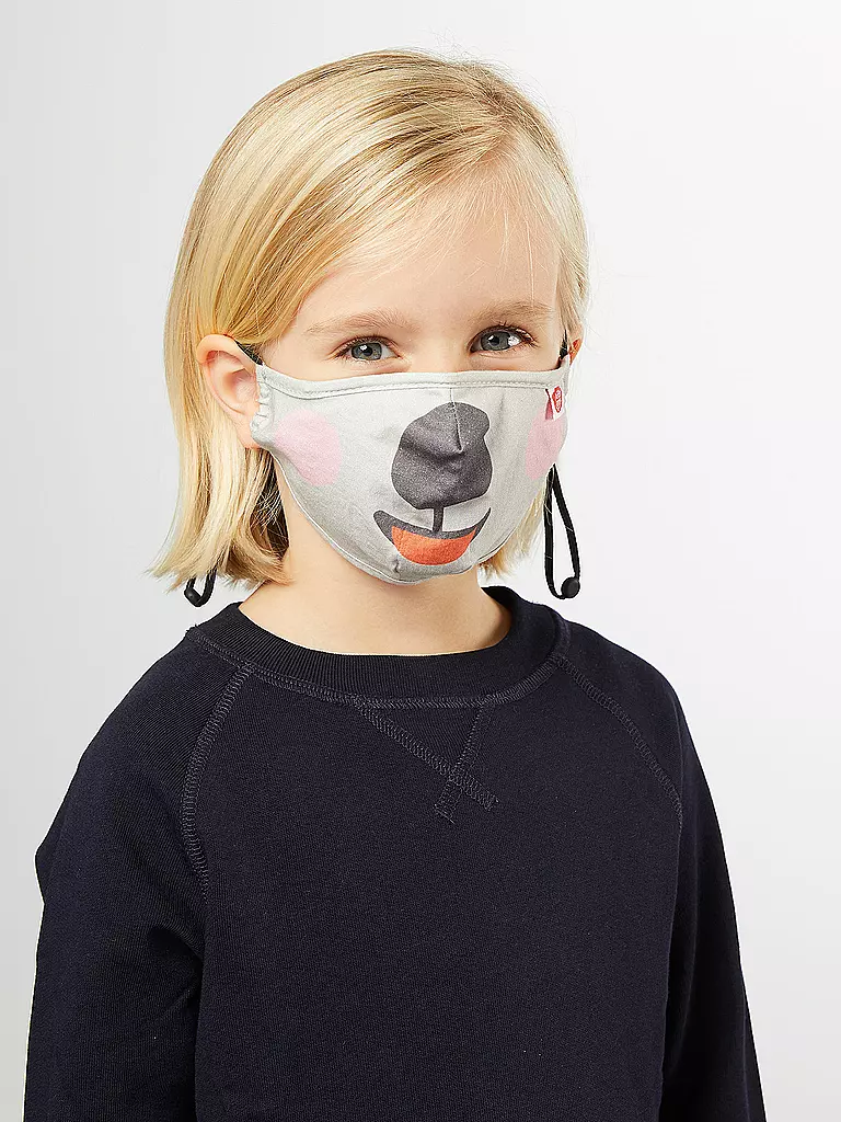 AFFENZAHN | Kinder Mund-Nasen-Maske Koala | grau